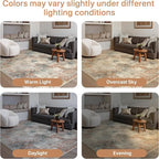 GENIMO Washable Area Rugs for Living Room, 10x14 Modern Non Slip Rugs, Low Pile Lightweight Soft Print Rug for Bedroom, Dining Room, Home Office, Multi