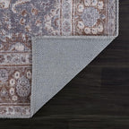 Bloom Rugs Washable 9' x 12' Rug - Brown/Dark Gray Traditional Area Rug for Living Room, Bedroom, Dining Room, and Kitchen - Exact Size: 9' x 12'
