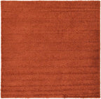 Unique Loom Solid Shag Collection Area Rug (8' Square, Terracotta)