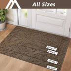 COSY HOMEER Door Mat 36”x60”,Absorbent Dirt Trapper Entryway Rugs,Non-Slip Welcome Mat,Washable Entry Rugs,Low Pile Doormat for Front Back Door,Wet Shoes & Paws,Brown