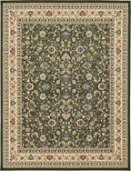 Unique Loom Sialk Hill Collection Area Rug - Washington (9' 10" x 13' 1" Rectangle Green/Hunter Green)