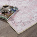 Fame Rugs Turkish Rug. Washable Vintage Oriental Antique Inspired Traditional Doormat Small Modern Area Rugs Luxury Entryway Entry Bedroom Bathroom Kitchen (412PP, 4'9 x 6'9)