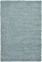 Unique Loom Solid Shag Collection Area Rug (4' 1" x 6' 1" Rectangle, Light Slate Blue)
