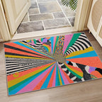 Graffiti Living Room Rug - Colorful Abstract Art Rug, 7x9 Area Rugs, Hippie Aesthetic Funky Washable Foldable Large Carpet Home Decor #C089