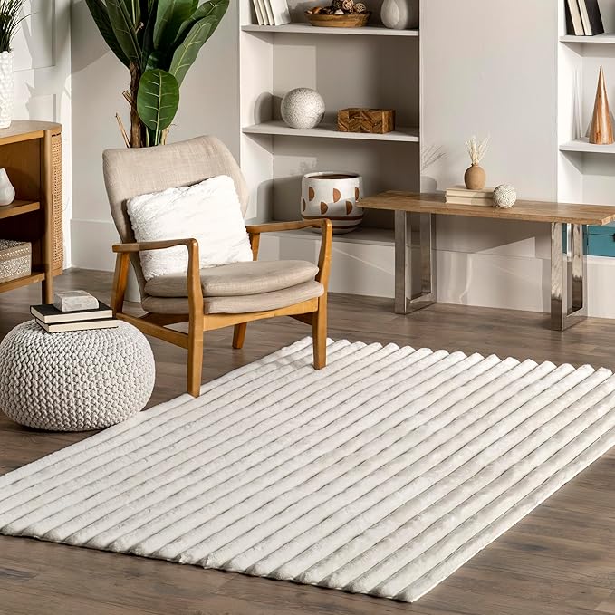Nuloom SuperiorWash Collection Kai Off-White, 2' x 3', Fluffy and Cozy, High Traffic, Stain Resistant, Easy Clean, Durable Washable Area Rug for Bedroom, Living Room, Dining, Den, Foyer, Entryway