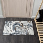 LUXE WEAVERS Marble Effect Abstract Blue 2x3 Area Rug