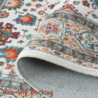 Rugcomf Bedroom Rug 3x5 Rug Washable Area Rug Non Slip Low Pile Boho Small Carpet for Bedroom, Bedside, Kitchen, Entryway, Kids Room, Office, College Dorm Essentials for Girls (Colorful)