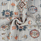 GLN Rugs Traditional Collection - Machine Washable Area Rug, Traditional Washable, Non Slip, Low Pile Chenille Rug, Living Room, Bedroom, Kitchen Rug (6' x 9' Pink/Blue/Multicolor)