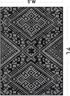 Rugshop Boho Black Tribal Area Rug 5x7 Modern Indoor Carpet for Living Room, Bedroom, or Entryway – Non-Shedding, Low Pile Geometric Design 5' x 7'
