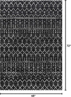 JONATHAN Y Boho Vintage Diamond Black/Ivory Indoor Area Rug 4X6 ft, Moroccan Hype for Living Room, Bedroom, Kitchen, Office, Easy-Cleaning, High Traffic, Pet-Friendly, Non-Shedding (MOH101D-4)