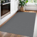 Braided Area Rug 3x5 Ft Washable Rugs for Entryway Non Slip Throw Rugs Boho Door Mat Indoor Entrance Cotton Kitchen Mats Woven Front Door Carpet for Foyer Living Room, Dark Grey/Grey