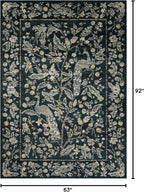 Loloi Rifle Paper Co. Laurel Collection LAU-05 Navy/Multi 5'-3" x 7'-8" Area Rug