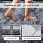Fluffy Rug Shaggy Area Rug, Mottling Dark Grey 4x6 Area Rugs for Bedroom, Small Bedside Rug, Soft Fluffy Shaggy Entryway Throw Rugs for Living Room Bedroom Kids Room Home Decor