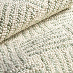 Dash & Albert Layers Desert Sage Hand Hooked Wool Rug, 9.5 X 13.5 Feet, Green Geometric Pattern - Premium Luxury Hotel Quality Soft Breathable Hypoallergenic Machine Washable Easy Care All Season