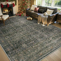 MontVoo-Vintage Area Rug 6X9 Green Rugs for Living Room-Soft Distressed Printed Rugs for Bedroom-Non Slip Carpet-Machine Washable Rug for Dining Room Living Room Bedside Office