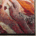 SAFAVIEH Glacier Collection Runner Rug - 2'3" x 18', Red & Multi, Modern Abstract Design, Non-Shedding & Easy Care, Ideal for High Traffic Areas in Living Room, Bedroom (GLA126A)