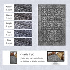 Washable Area Rug 6x9 Black Rugs for Living Room, Vintage Boho Large Rug for Bedroom Dining Room Office, Distressed Floral Print Carpet for Under Table, Soft Non Slip Low Pile Throw Carpet Indoor Mat