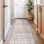 Rugshop Geometric Boho Runner Rug – Gray Tribal Pattern, Perfect for Hallway, Entryway, Kitchen, 2' x 7'