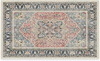 RUGGABLE Washable Vintage Area Rug – Kamran Cayenne Red 3x5, Stain-Resistant, Non-Slip – Small Machine Washable Rugs for Living Room, Bedroom, Hallway, Entryway & Office–with Standard Pad