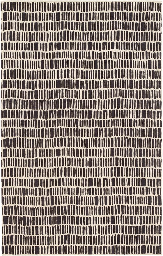 Dash and Albert Roark Wool Area Rug - 9.5 X 13.5 Charcoal Geometric Hand Tufted Accent Rug - Durable, High Traffic Areas Hallway, Living Room, Stairs - Premium Luxury Hotel Quality Soft Breathable