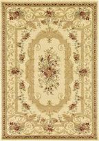 Unique Loom Versailles Collection Traditional Classic Floral Motif Area Rug (7' 0 x 10' 0 Rectangular, Ivory/ Tan)