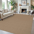 KOZYFLY Washable Area Rug 7.5x10 ft Rubber Backed Non Slip Rugs for Living Room Braided Cotton Bedroom Rug Woven Office Rugs Indoor Floor Carpets for Dining Bedroom Living Room, Tan/Orange/Brown