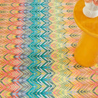 Dash & Albert Seneca Multi Machine Washable Rug, 5 X 8 Feet, Multi Graphic Pattern