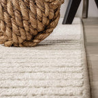 JONATHAN Y Hallie High-Low Curve Ivory/Cream 6x6 Square Indoor/Outdoor Area Rug, Minimalist, Pet Friendly, Non-Shedding, Stain Resistant, Hose-Washable for Backyard, Patio, Porch (SCN100B-6SQ)