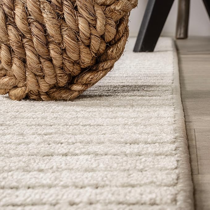 JONATHAN Y Hallie High-Low Curve Ivory/Cream Indoor/Outdoor Area Rug, 3x5, Minimalist, Pet Friendly, Non-Shedding, Stain Resistant, Hose-Washable for Backyard, Patio, Porch (SCN100B-3)
