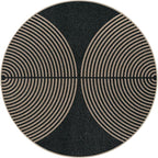 Lahome Modern Rainbow Round Rug, 6ft Easy Jute Circle Patio Rug Washable Indoor Outdoor Carpet for Living Room, Farmhouse Natural Contemporary Round Mat for Entryway Backyard Porch