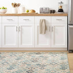Dash and Albert Pali Machine Washable Area Rug - 5' x 8' Blue - Geometric Accent Rug - Anti-Slip Backing, Lightweight, Machine Washable, High Traffic Areas Kitchen, Mudroom, Laundry Room