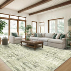 Valenrug Washable Rug 6x9 - Stain Resistant 6x9 Area Rugs for Living Room, Non Slip Backing Printed Rugs for Bedroom, Folable Machine Washable Area Rug(Green,6'x9')
