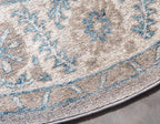 Unique Loom Salzburg Collection Classic Traditional Design Oriental Inspired Border Area Rug (5' 0 x 5' 0 Round, Gray/Beige)