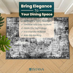 Istana 2x3 Area Rug - Grey Black Boho Rugs for Living Room 2x3 - Foldable Small Rugs for Bedroom - Stain Resistant Washable Rug Non Slip - Eco-Friendly Area Rugs Indoor
