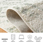 SAFAVIEH Adirondack Collection Runner Rug - 2'6" x 12' Runner, Ivory & Green, Modern Diamond Distressed Design, Ideal for High Traffic Areas in Living Room, Bedroom, Dining (ADR131X-212)