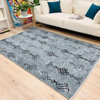 Alfa Rich 5x8 Bluish Gray Washable Area Rugs for Living Room Bedroom Kitchen Decor Cotton Rug