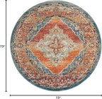 Unique Loom Isabella Collection Area Rug - Rossellini (6' 1" Round, Rust Red/ Beige)
