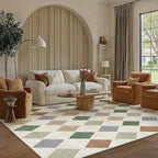6x9 Checkered Area Rugs for Living Room Colorful Machine Washable Large Rug Non-Slip Stain Resistant Low Pile Boho Accent Indoor Throw Carpet for Bedroom Dining Room Classroom