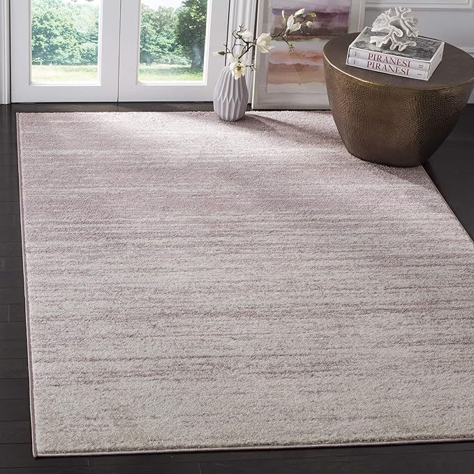 SAFAVIEH Adirondack Collection Area Rug - 6' Square, Cream & Purple, Modern Ombre Design, Non Shedding & Easy to Clean, Ideal for Living Room, Bedroom, Office, Dining Space (ADR113L)