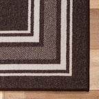 Beverly Rug Non Slip Area Rugs 2x3 Modern Bordered Non Skid Rubber Backing Soft Entryway Rug for Living Dining Room Easy to Clean Non Shedding Kitchen Bedroom Indoor Carpet 2 x 3 Brown