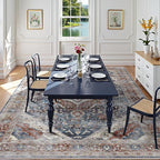 Deerly Boho Area Rug Large Rugs for Bedroom Machine Washable Rugs for Living Room Moroccan Non-Slip Oriental Area Rugs Carpet Floor Rug(Border Brown/Navy Blue 5x8ft)