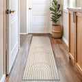 Rugshop Abstract Arch Shag Runner Rug Beige 2' 3" x 12' Great for Long Hallways, Open Entryways, or Galley Kitchens