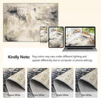 5x7 Washable Area Rugs - Modern Abstract Rugs for Living Room Non-Slip Low Pile Soft Machine Washable Carpet for Bedroom, Dining Room, Nursery, Home Office, Farmhouse (5'x7' Beige Tan)