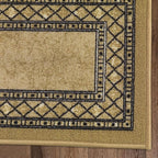 Antep Rugs Alfombras Modern Bordered 2pc Non-Skid (Non-Slip) Low Profile Pile Rubber Backing Indoor Kitchen Runner Rugs (Brown, 2pc Set)