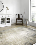 Loloi Teagan Collection TEA-08 Ivory/Mist 5'-3" x 7'-6" Area Rug, Large, Soft Neutral Rug, High-Traffic for Living Room, Bedroom, Home Office, Dining Area