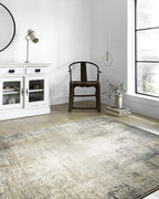 Loloi Teagan Collection TEA-08 Ivory/Mist 3'-4" x 5'-7" Accent Rug, Large, Soft Neutral Rug, High-Traffic for Living Room, Bedroom, Home Office, Dining Area