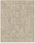 RUGGABLE Washable Vintage Area Rug – Kamran Ivory Opal 8x10, Stain-Resistant, Non-Slip – Large Machine Washable Rugs for Living Room, Bedroom, Hallway, Entryway & Office–with Standard Pad