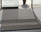 WaterHog Diamond | Commercial-Grade Entrance Mat with Rubber Border – Indoor/Outdoor, Quick Drying, Stain Resistant Door Mat (Medium Grey, 3' x 4')