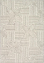 Nourison Home Textured Home Beige Ivory 3'11" x 5'11" Area Rug - Easy Clean, Non Shedding, Bed Room, Living Room, Dining Room, Kitchen (4' x 6')