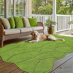 BSICPRO Large Dog Mat for Muddy Paws, 72x48 Low Profile Absorbent Dirt Trapper Door Mat, Non-Slip Washable Mud Mat for Dogs, Polyester Pet Rug for Front Indoor, Patio, Entrance (Apple Green)